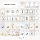 Meilensteinkarten Baby Tiere