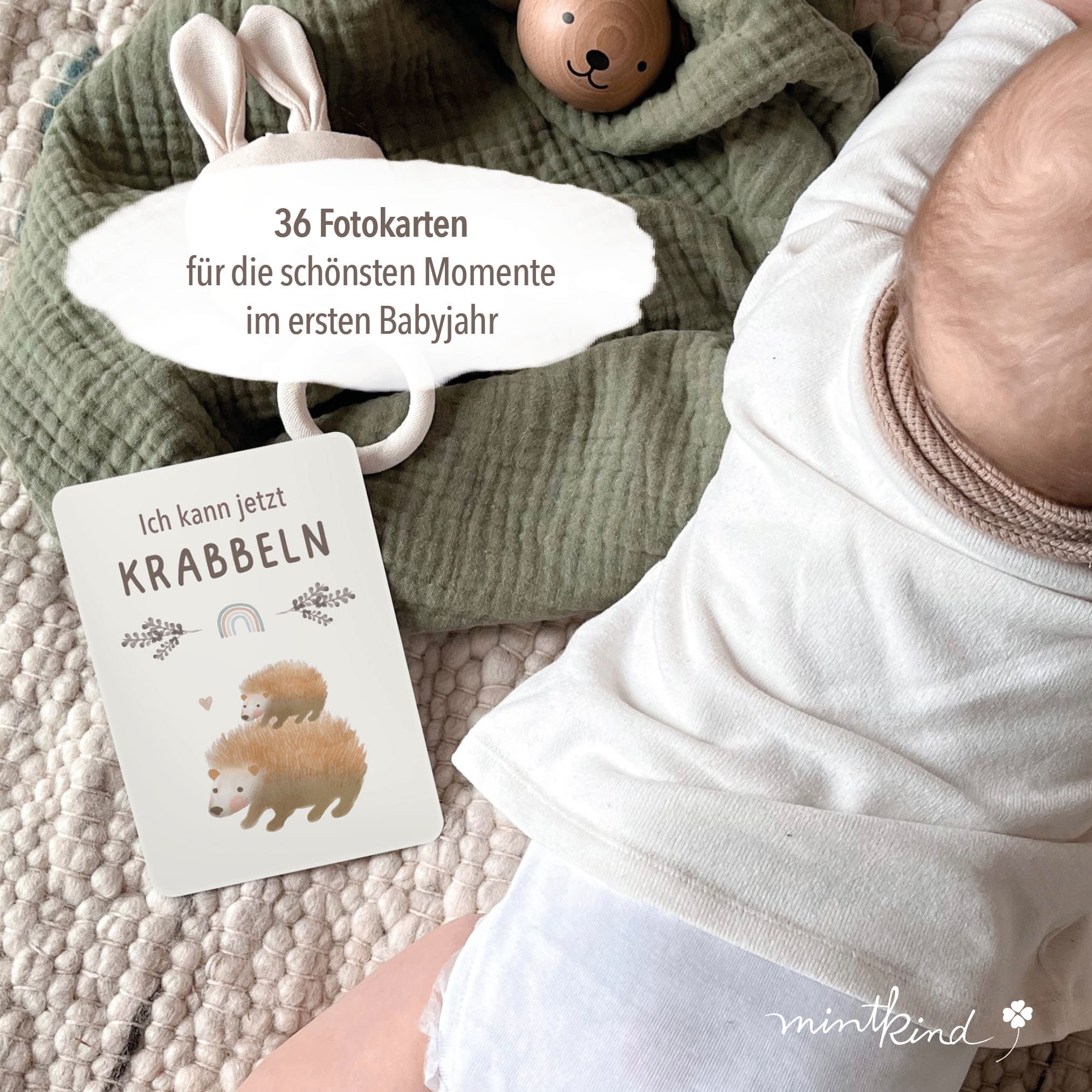 Meilensteinkarten Baby Tiere