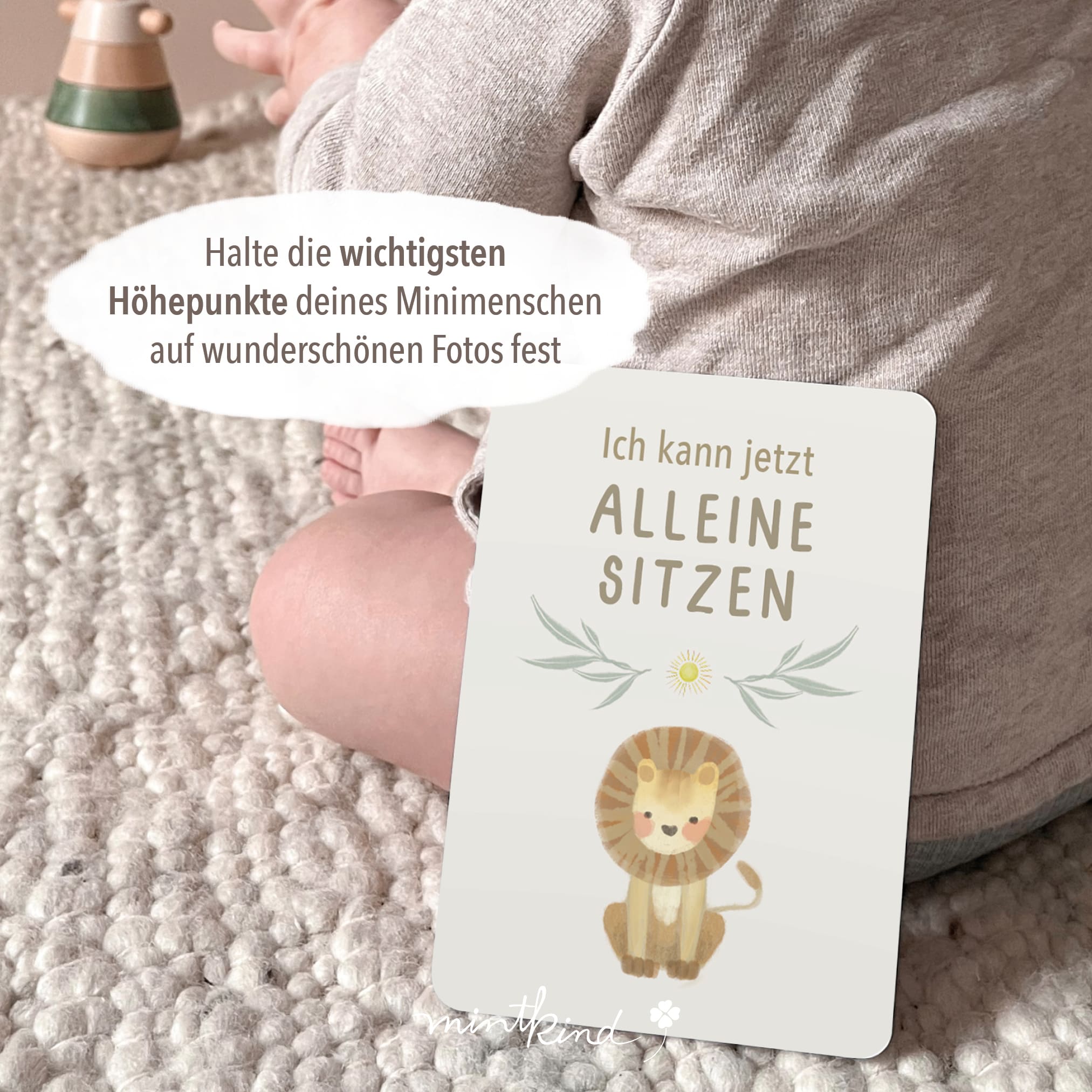 Meilensteinkarten Baby Tiere