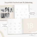 Erinnerungsbuch 18 Jahre Kindheit - Streifen Beige
