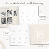 Erinnerungsbuch 18 Jahre Kindheit - Streifen Beige