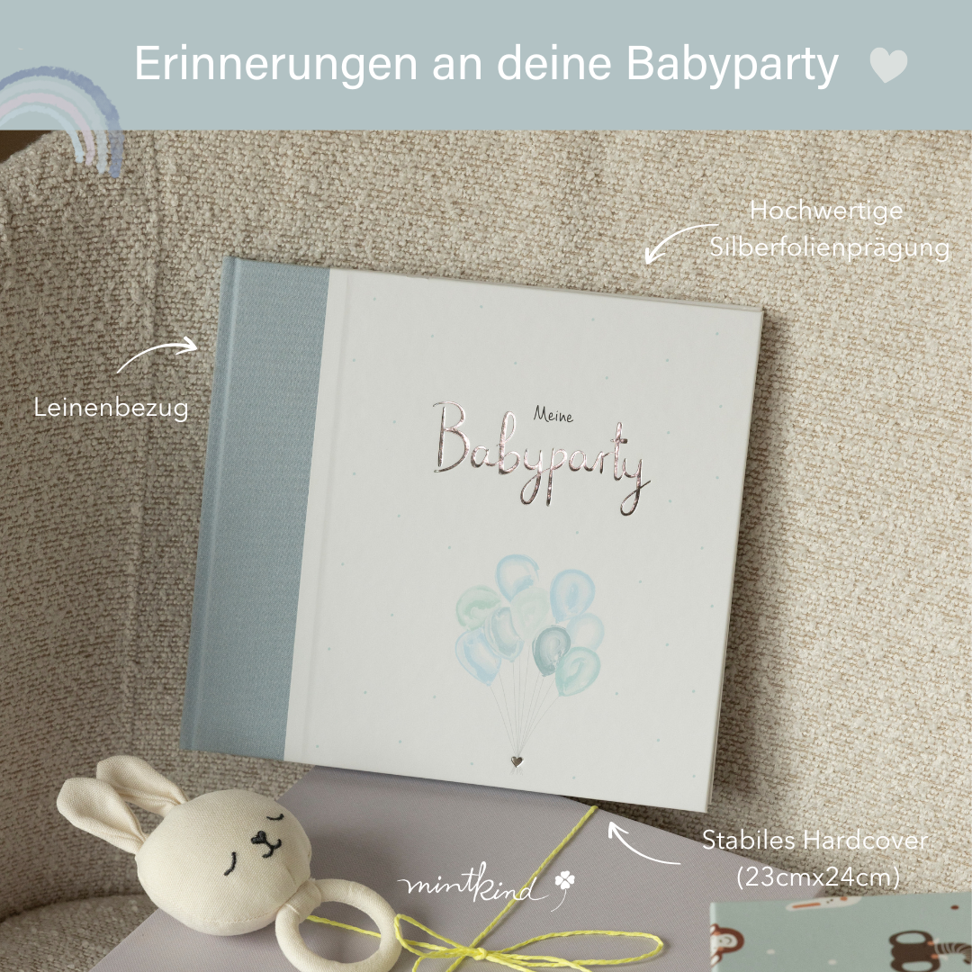 Babyparty Gästebuch blau