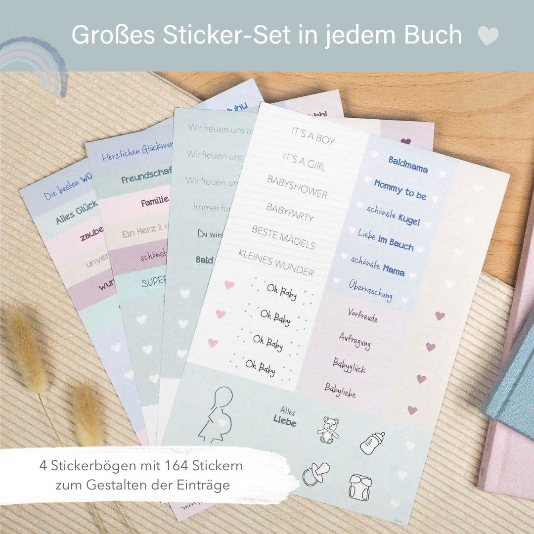 Babyparty Gästebuch blau