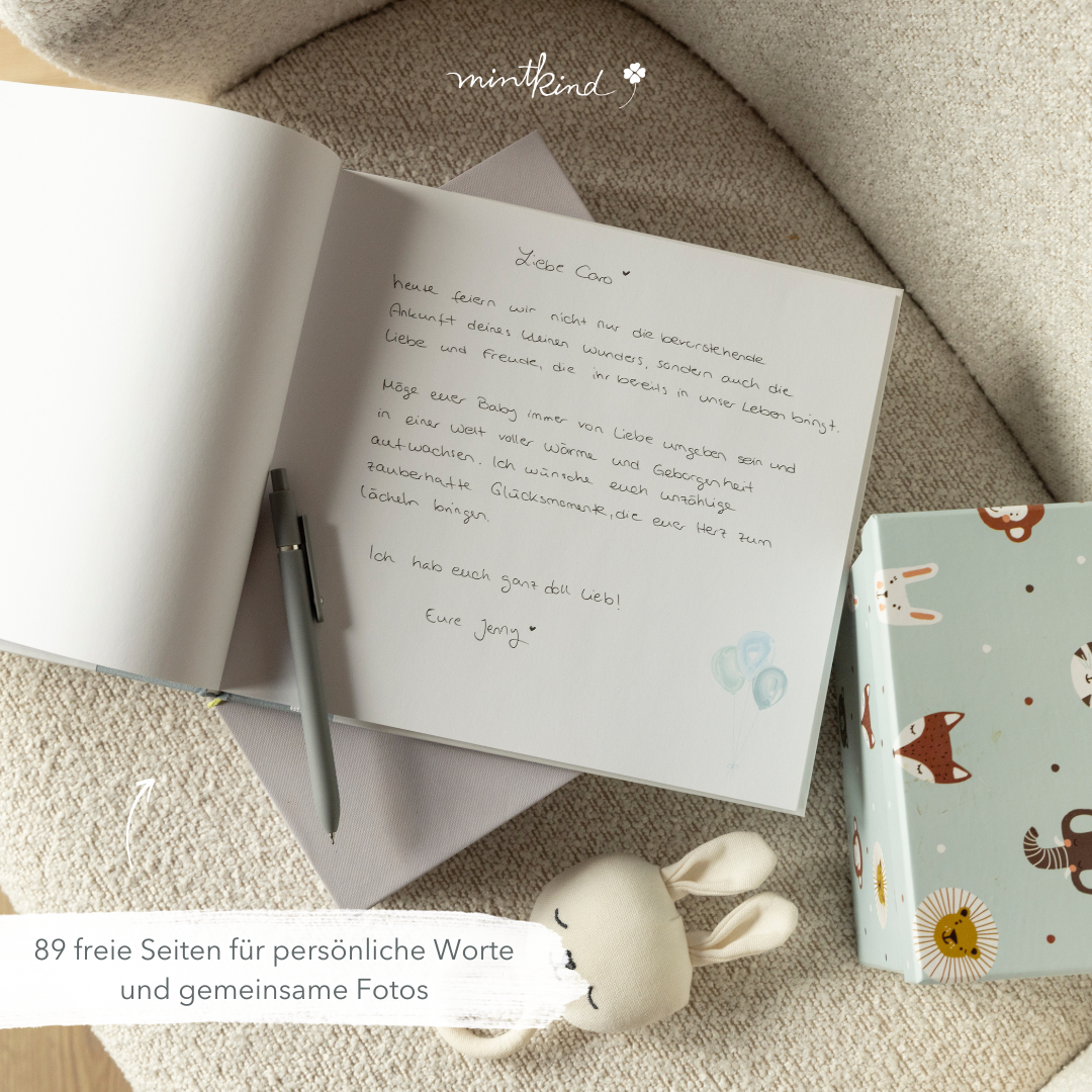 Babyparty Gästebuch blau