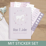 Baby-Tagebuch „Babys erstes Jahr" - Alpaka mit Stickern