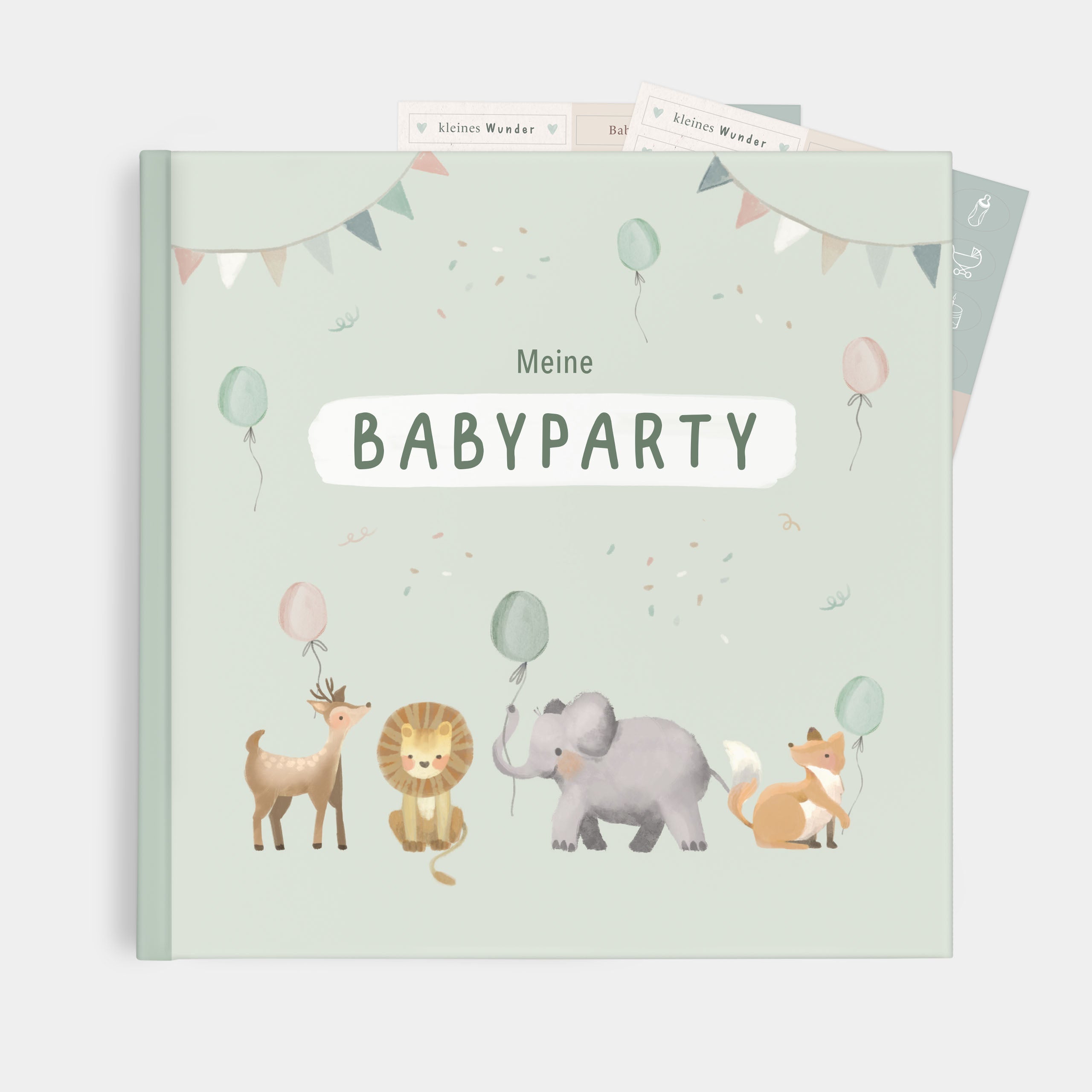 Gästebuch Babyparty Salbei