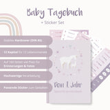 Baby-Tagebuch „Babys erstes Jahr" - Alpaka mit Stickern