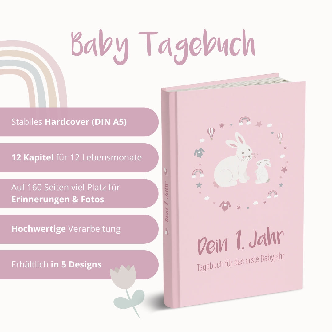 Baby-Tagebuch „Babys erstes Jahr" - Hase