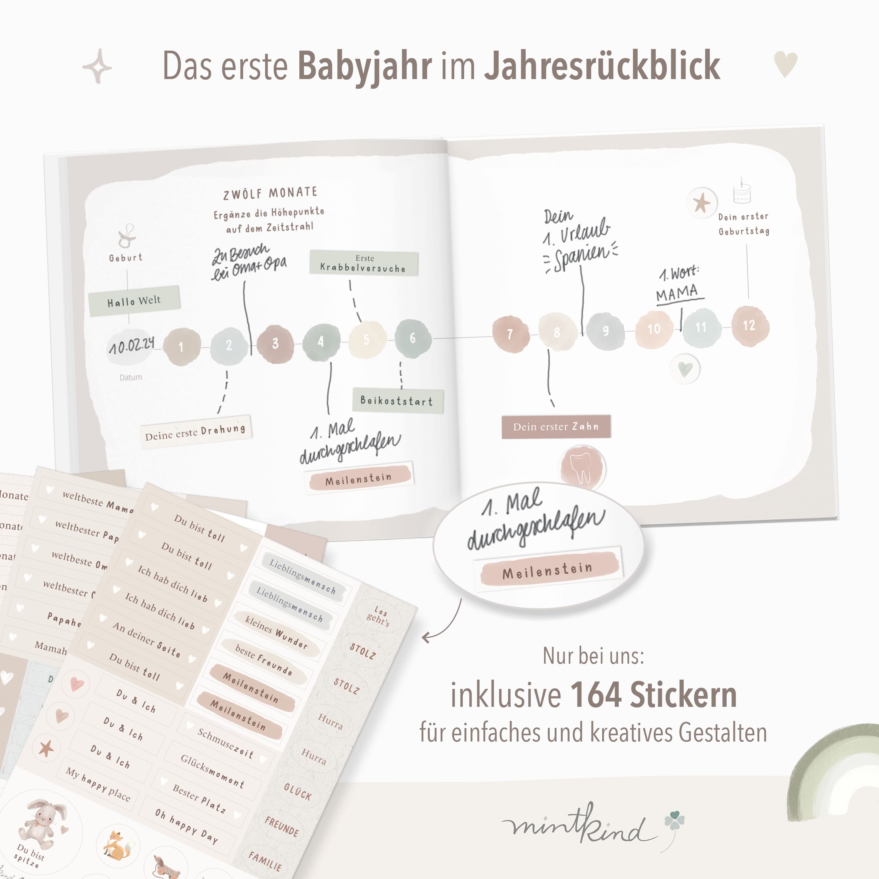Babytagebuch „Mein erstes Lebensjahr" - Leinen