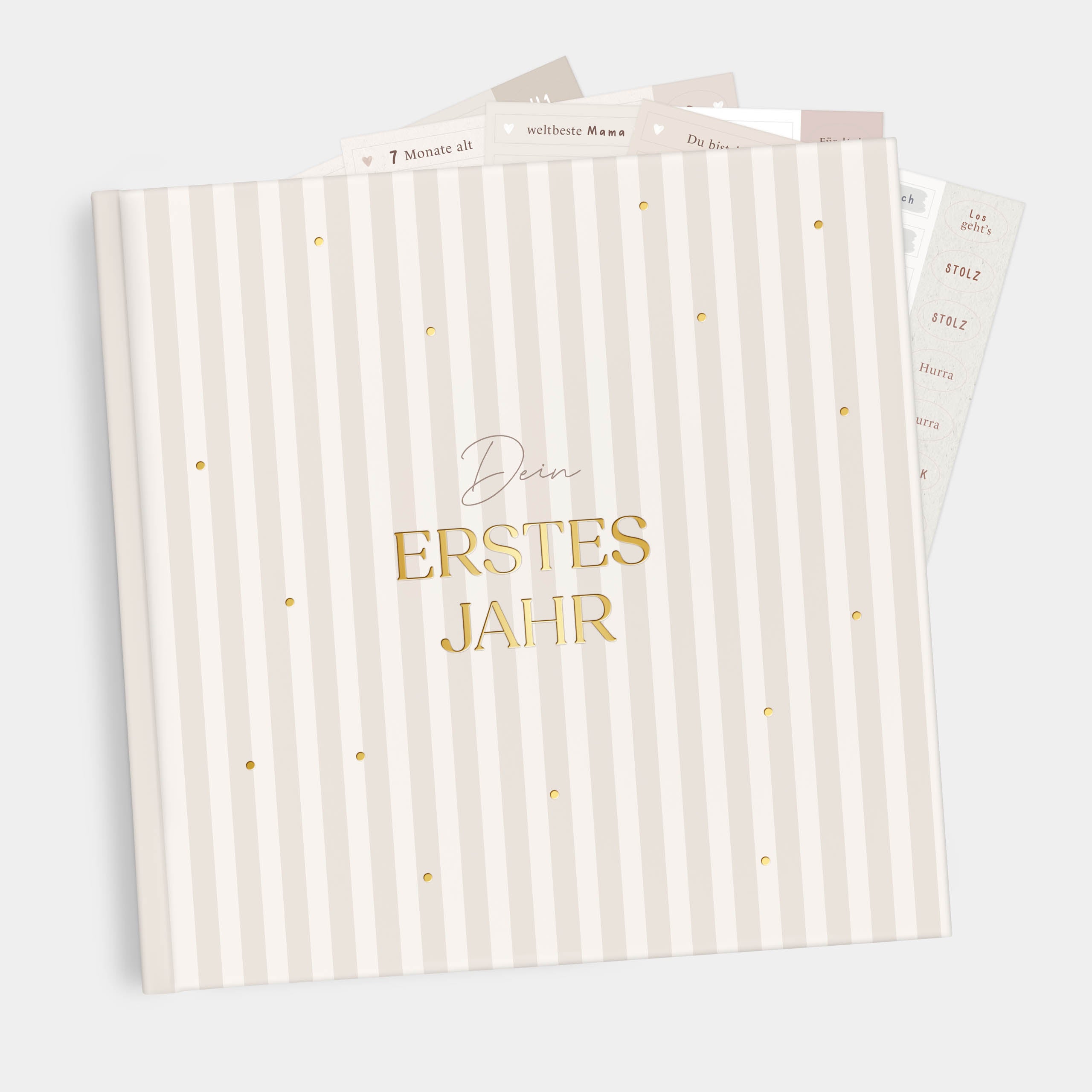 Babytagebuch Dein Erstes Jahr Beige Streifen 