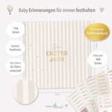 Babytagebuch Dein Erstes Jahr Beige Streifen 