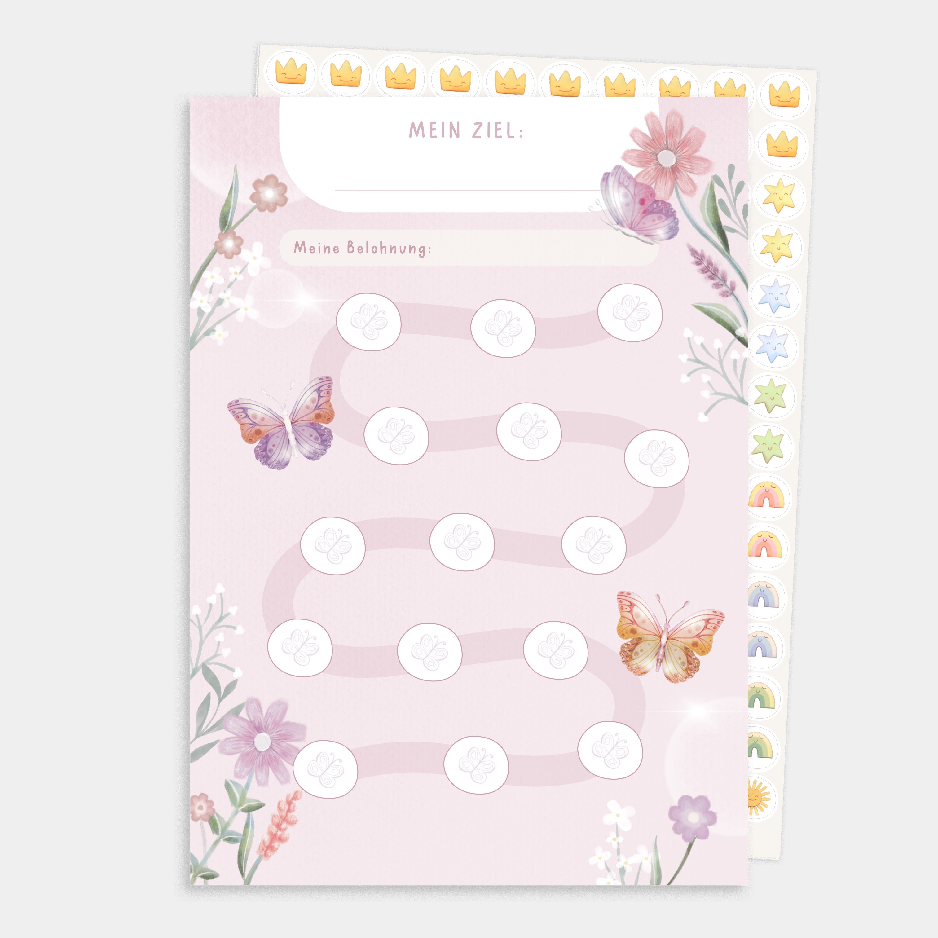 Belohnungsblock Motivationsblock Blumen