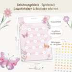 Belohnungsblock Motivationsblock Blumen