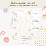Belohnungsblock Motivationsblock Smileys