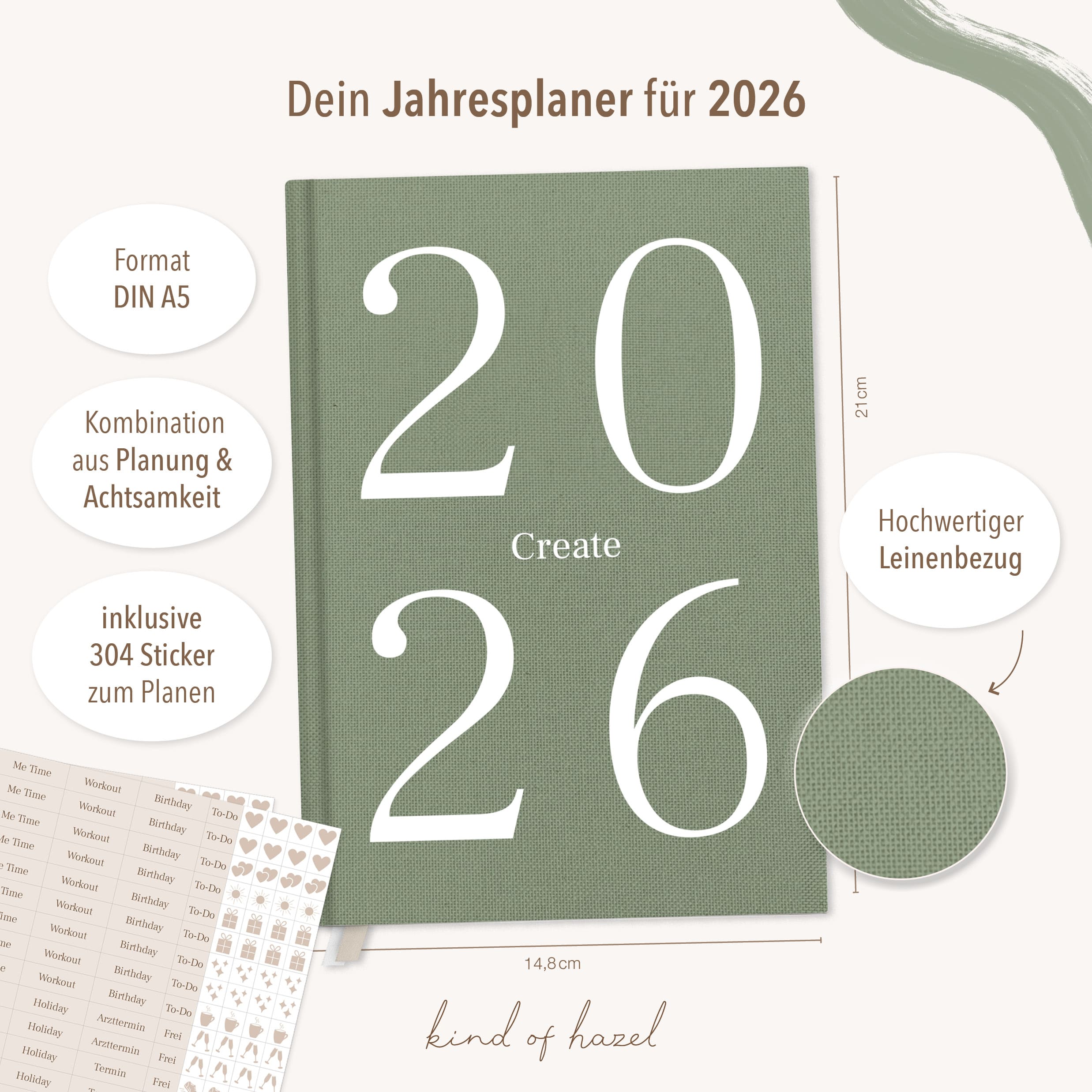 Planer 2026 A5 Green Grün 