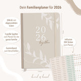 Buchkalender Familie 2026 A5 Beige 