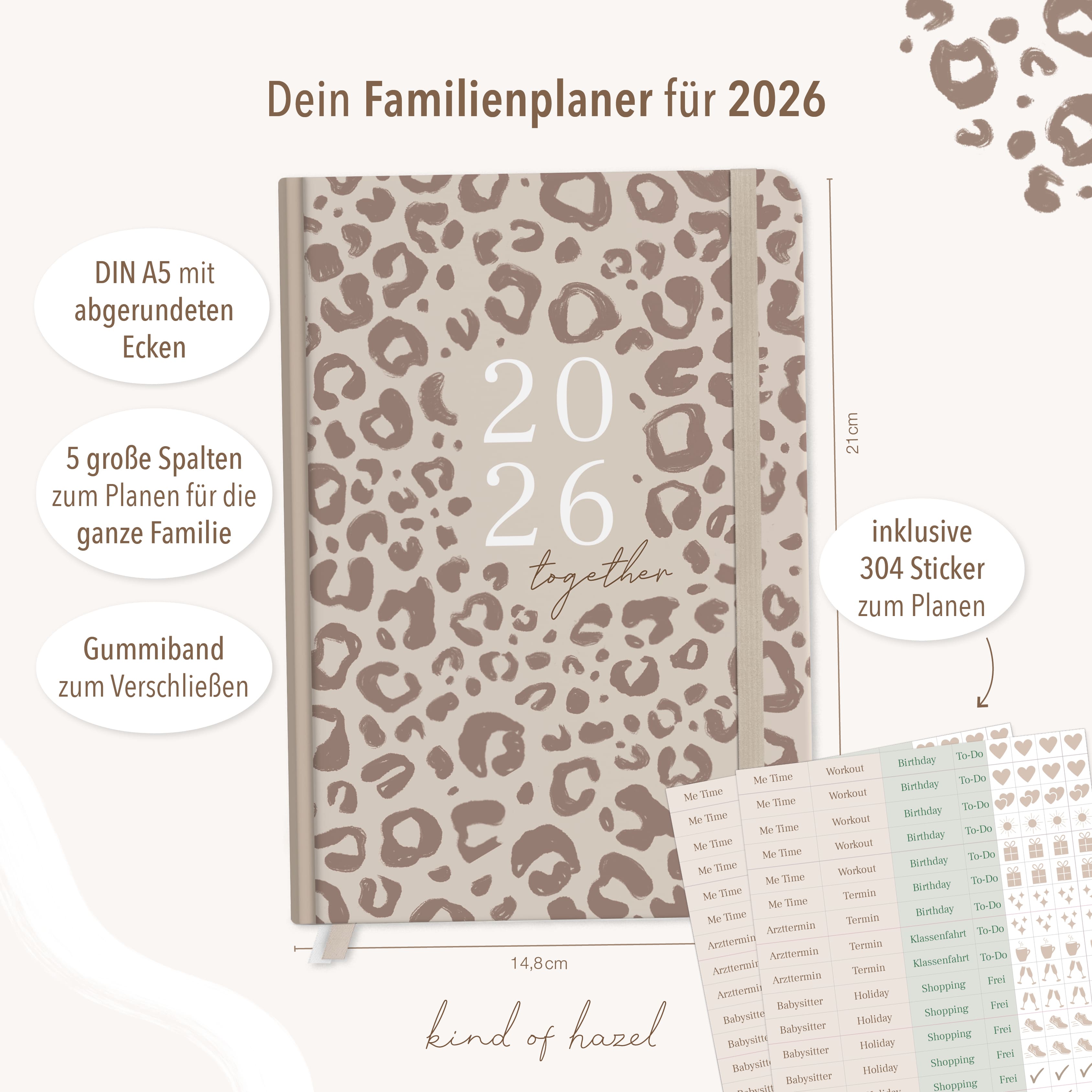 Buchkalender Familie 2026 A5 Leo 