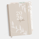 Buchkalender Familie 2026 Beige 