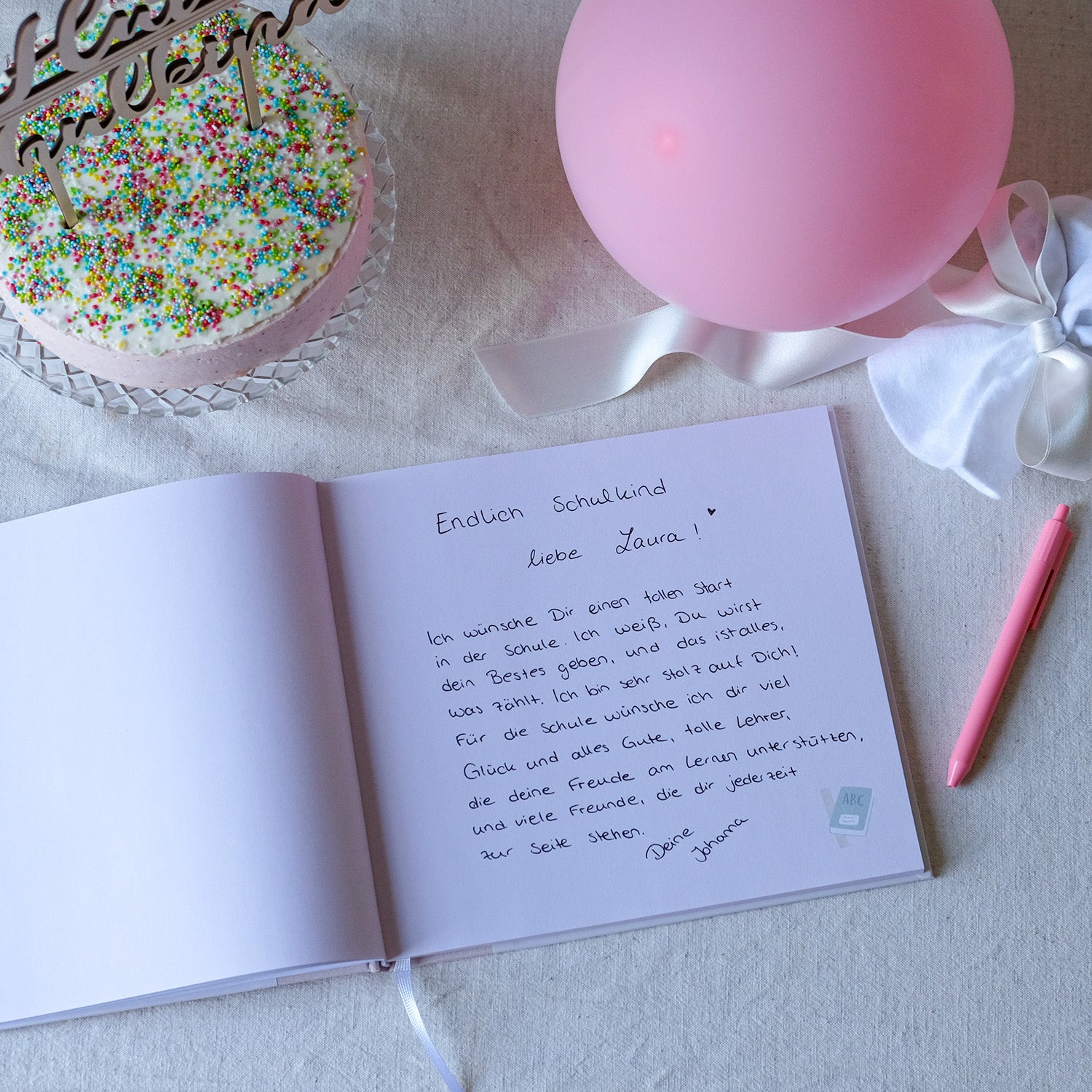 Gästebuch "Meine Einschulung" - Rosa