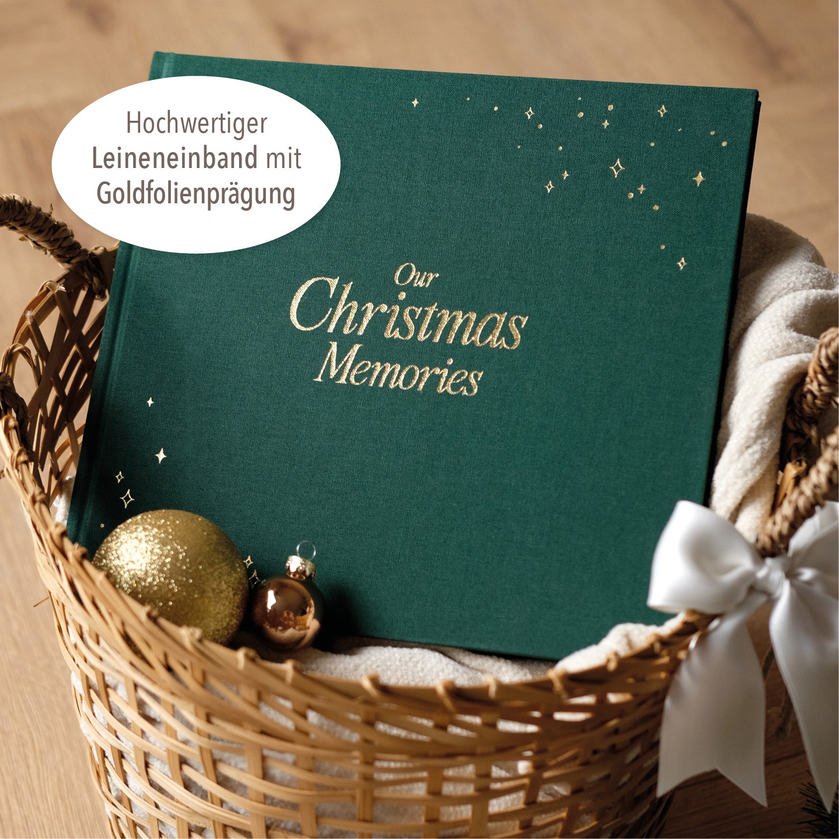 Erinnerungsbuch Weihnachten Familien grün