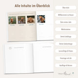Erinnerungsbuch Familienhund beige Leinen zum Ausfüllen