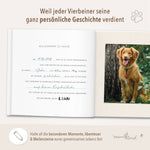 Erinnerungsbuch Familienhund beige Leinen zum Ausfüllen