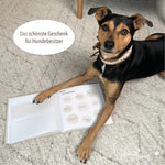 Erinnerungsbuch Familienhund beige Leinen zum Ausfüllen