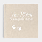 Erinnerungsbuch Familienhund beige Leinen zum Ausfüllen
