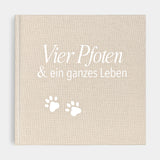 Erinnerungsbuch Familienhund beige Leinen zum Ausfüllen