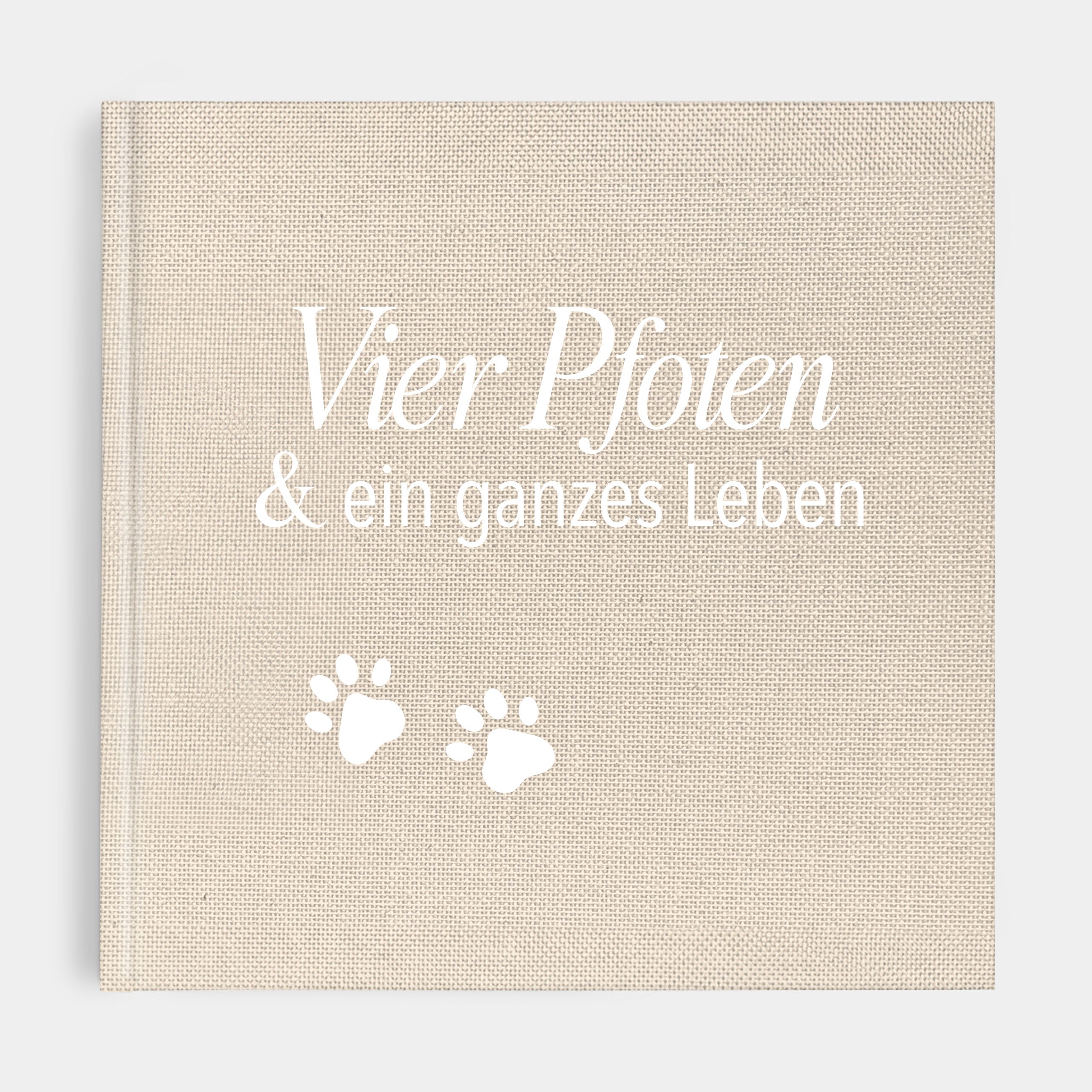 Erinnerungsbuch Familienhund beige Leinen