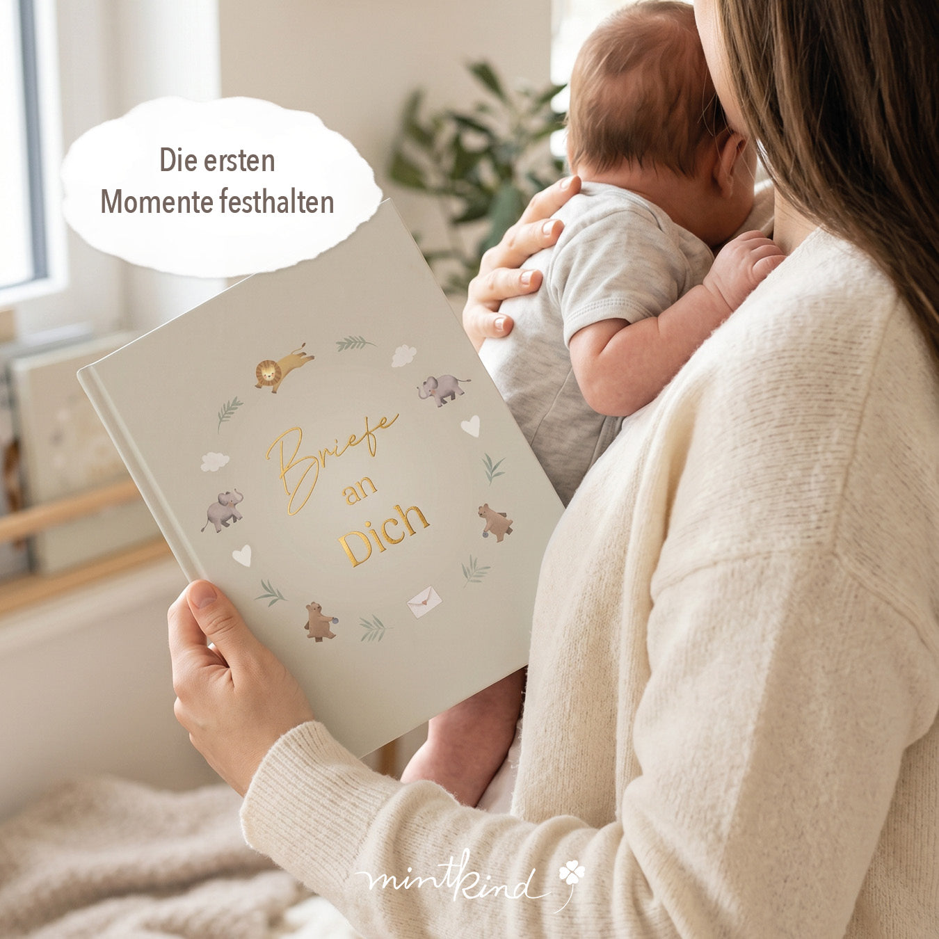 Erinnerungsbuch Briefe Baby Salbei