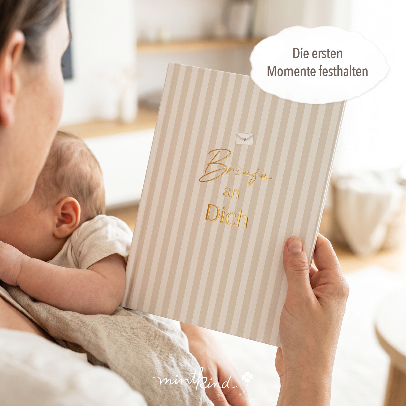 Erinnerungsbuch Briefe Baby Streifen