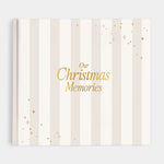 Erinnerungsbuch Weihnachten Familien Streifen Beige