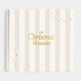 Erinnerungsbuch Weihnachten Familien Streifen Beige