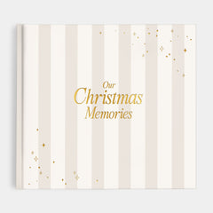Erinnerungsbuch Weihnachten Familien Streifen Beige