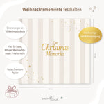 Erinnerungsbuch Weihnachten Familien Streifen Beige