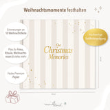 Erinnerungsbuch Weihnachten Familien Streifen Beige