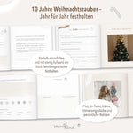 Erinnerungsbuch Weihnachten Familien Streifen Beige