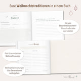 Erinnerungsbuch Weihnachten Familien Streifen Beige