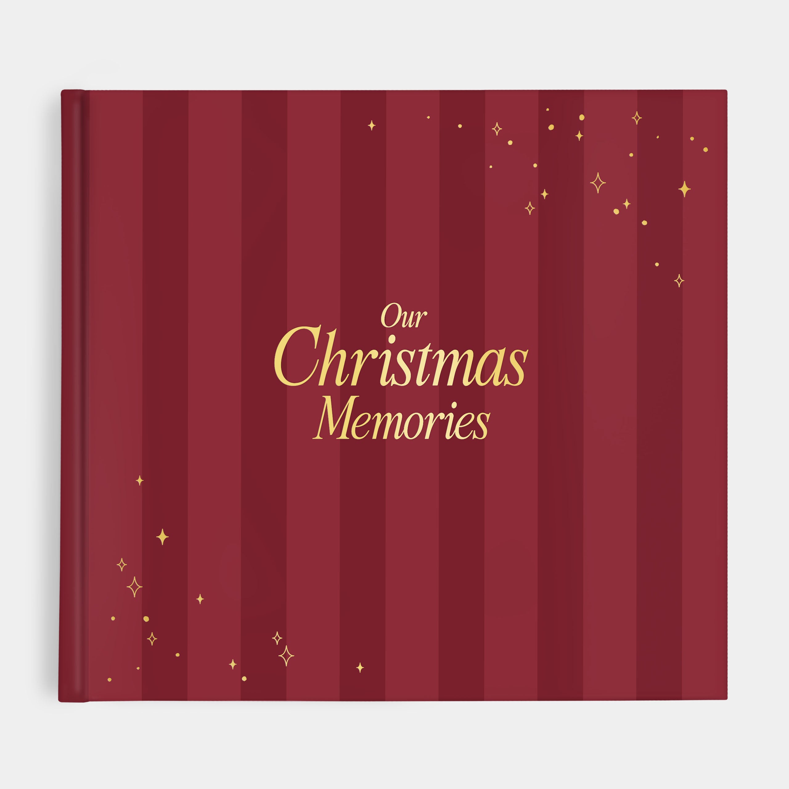 Erinnerungsbuch Weihnachten Familien Streifen Rot