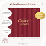 Erinnerungsbuch Weihnachten Familien Streifen Rot
