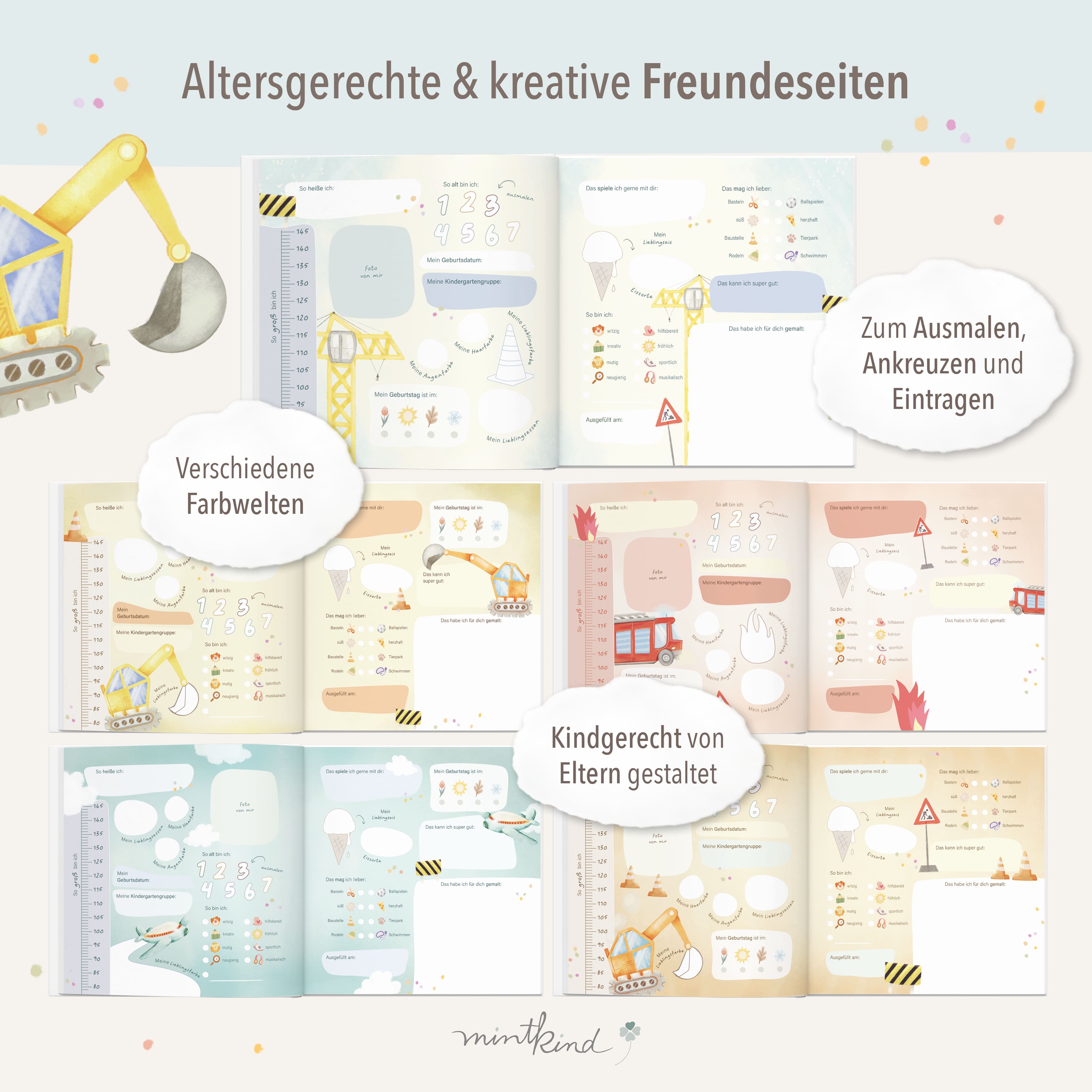 Freundebuch Fahrzeuge quadratisch groß 