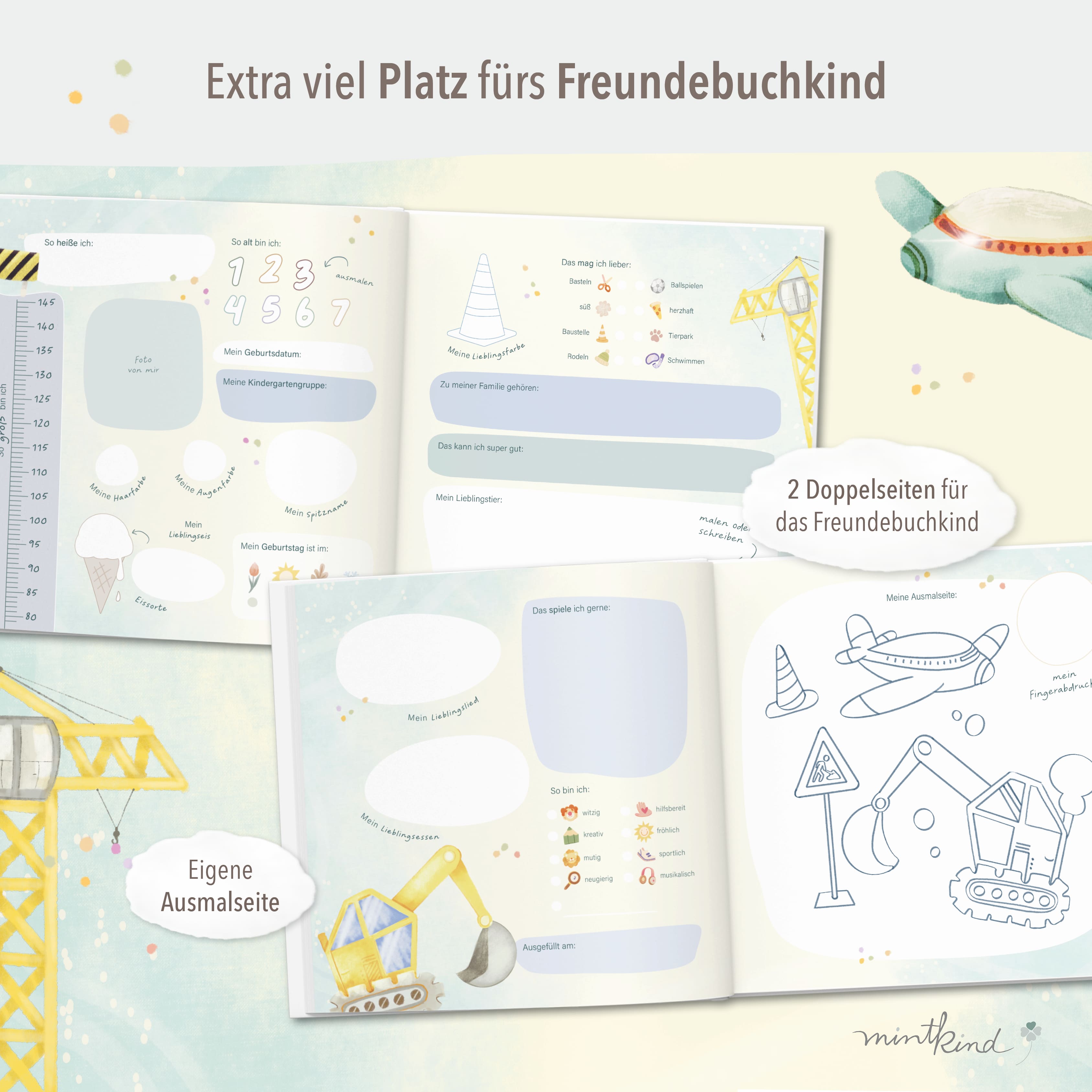 Freundebuch Fahrzeuge quadratisch groß 