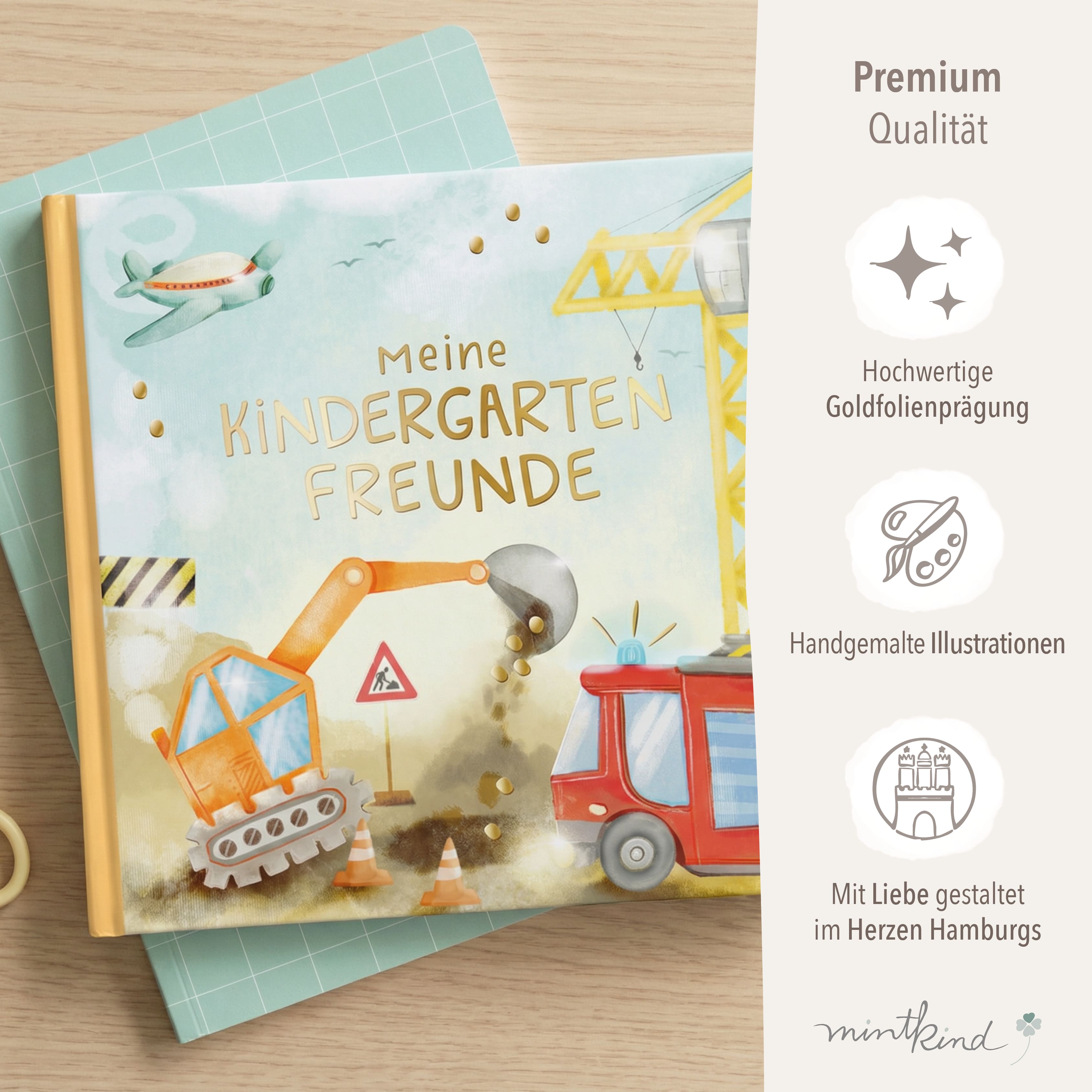 Freundebuch Fahrzeuge quadratisch groß 