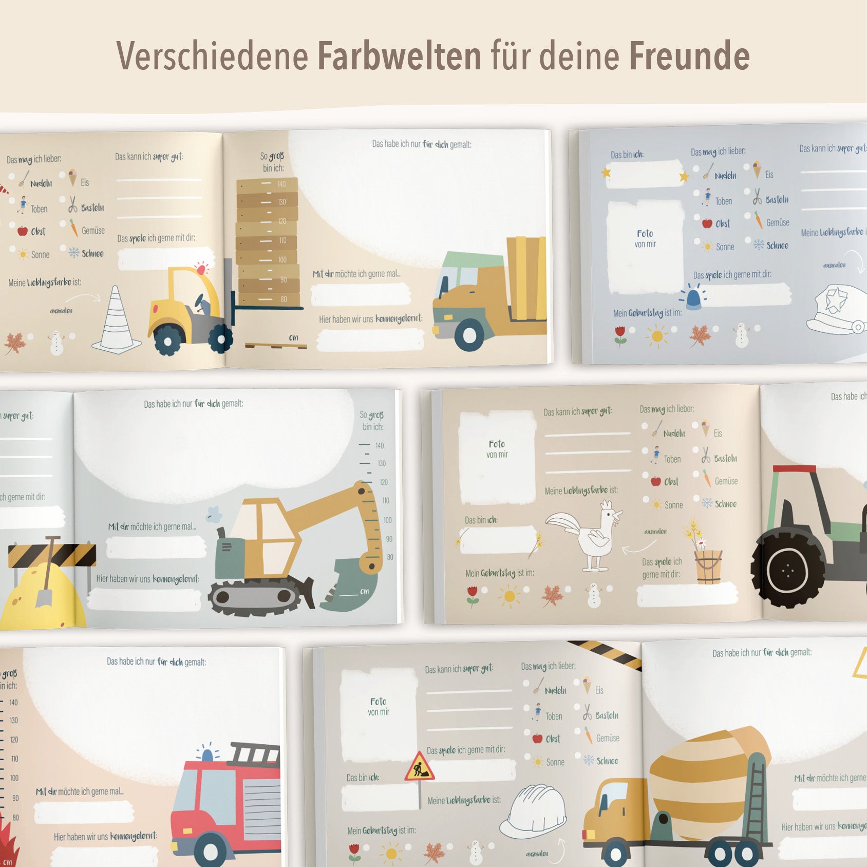 Freundebuch Fahrzeuge Kindergarten