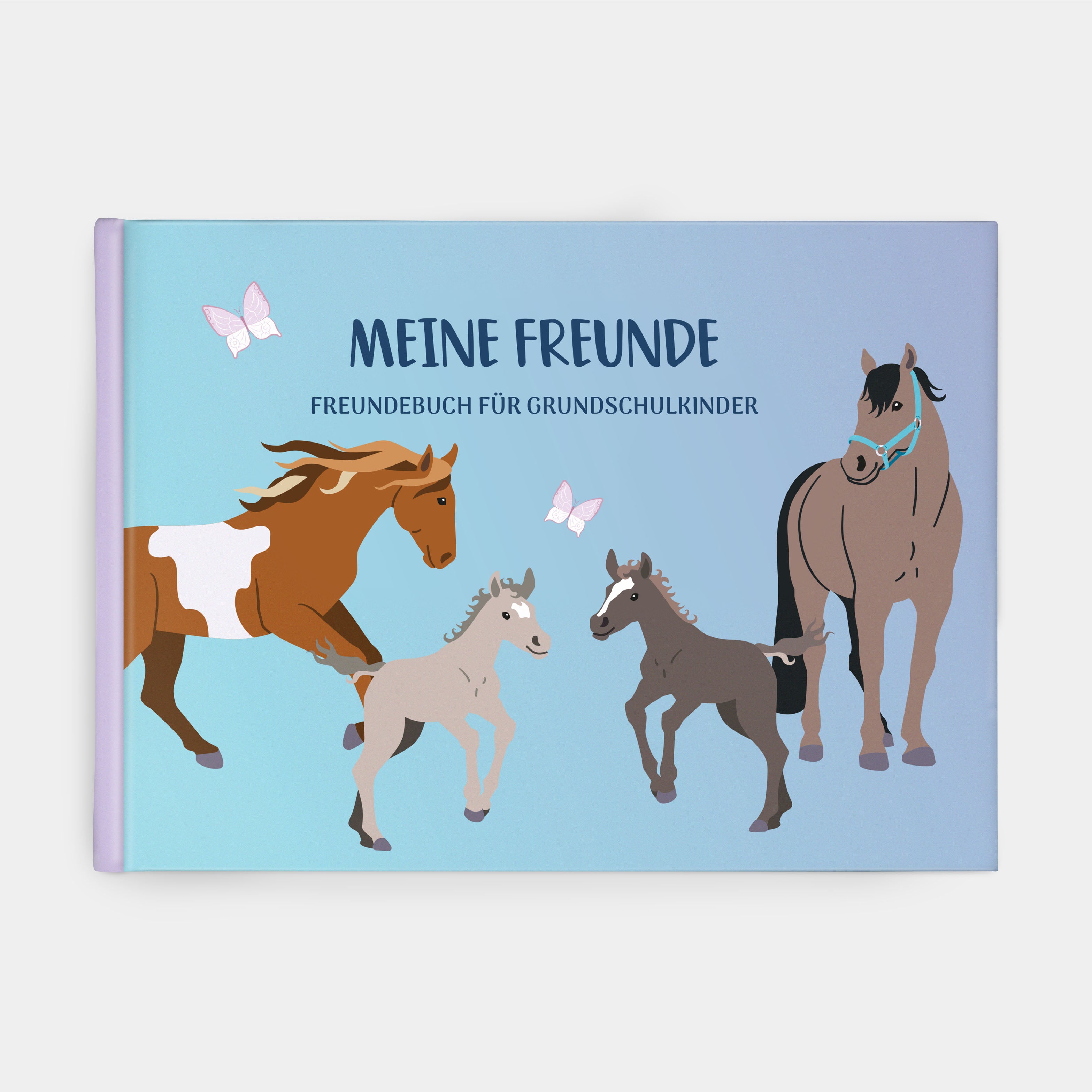 Freundebuch Pferde Cover Blau Grundschule