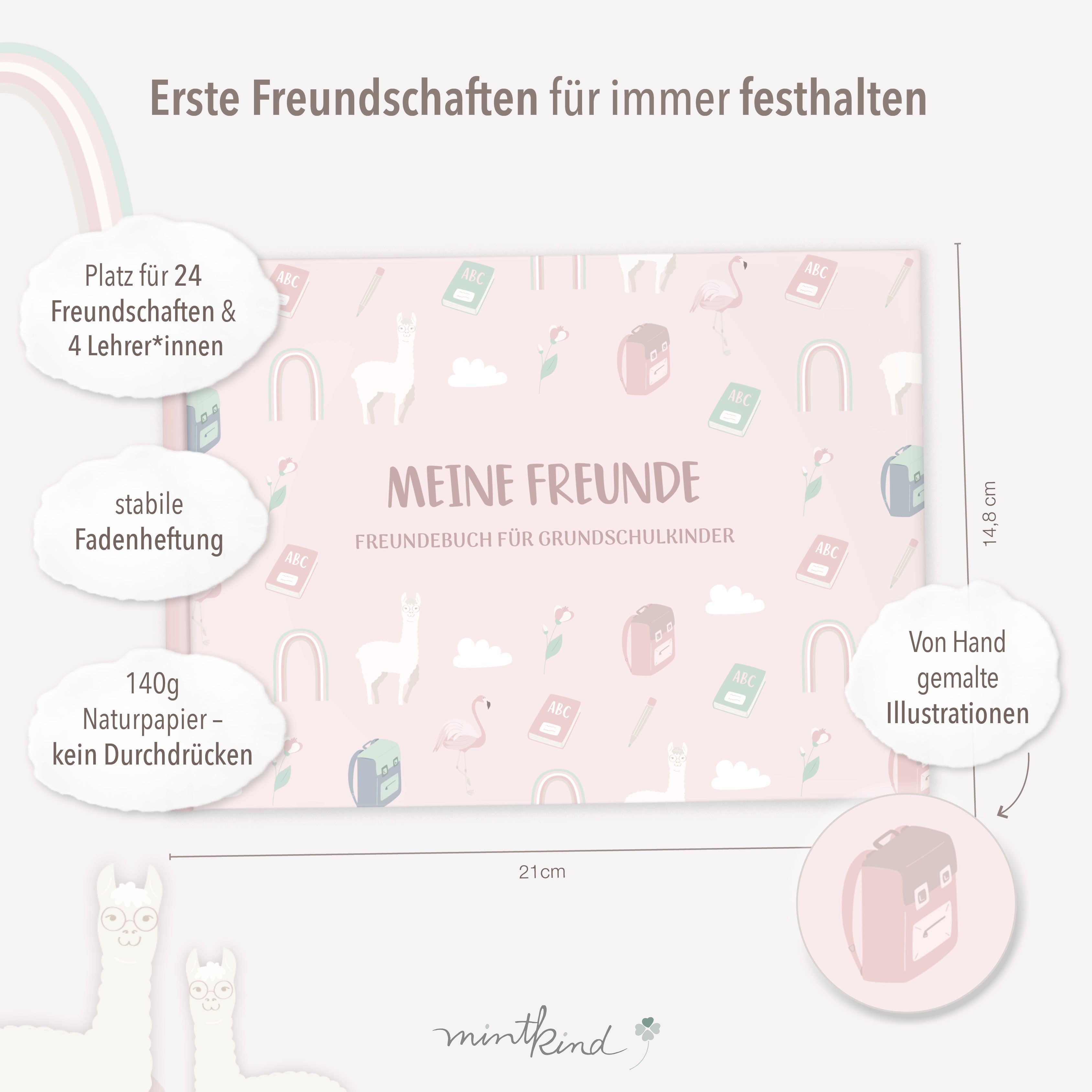 Freundebuch Schule Rosa