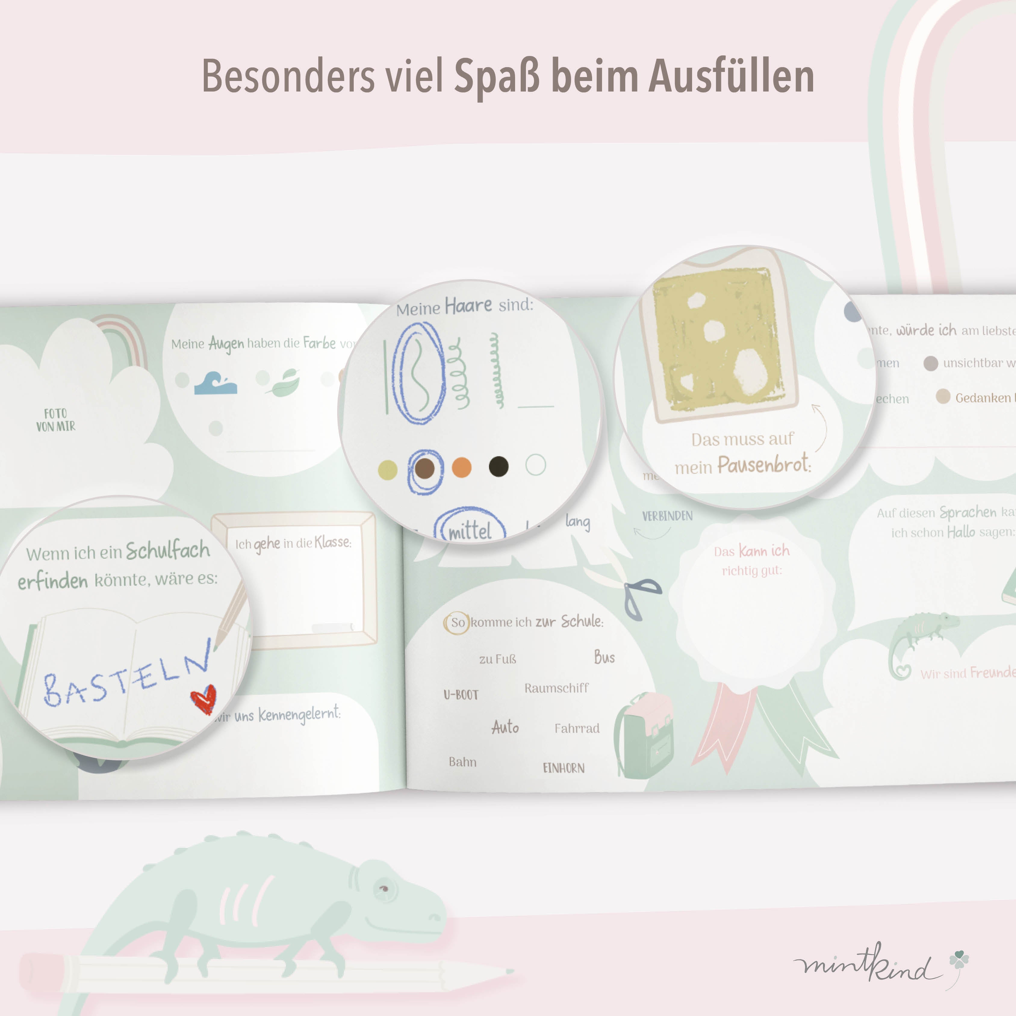 Freundebuch Schule Rosa