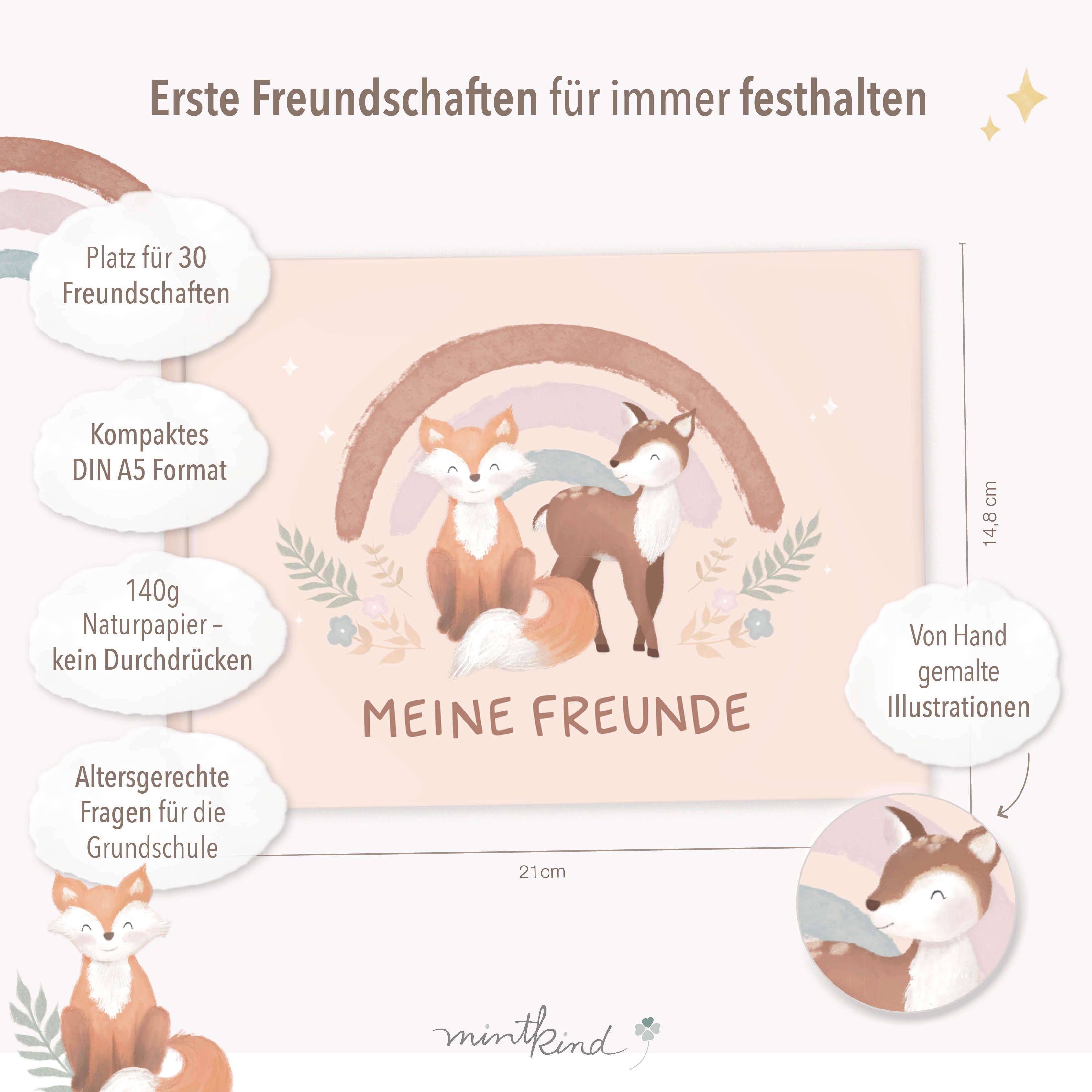 Freundebuch im Waldtiere-Design