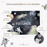 Freundebuch im Weltall-Design Blau